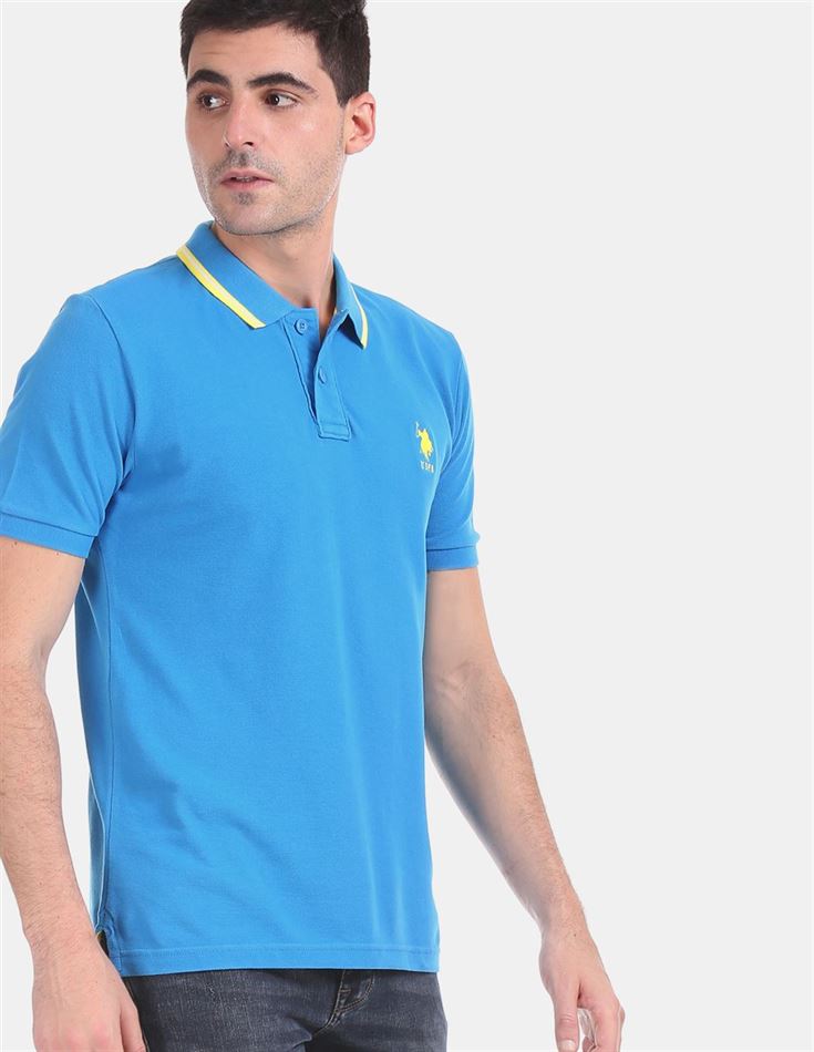 U.S.Polo Assn. Men Casual Wear Blue T-Shirt